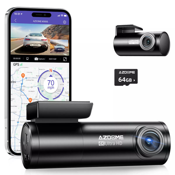 Smart Dash Cam 4K WIFI GPS Voice Control FHD 1080P Rear Camera